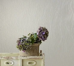 Vliestapete Wellen Muster Beige Perlmutt Metallic 82402
