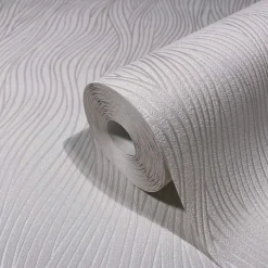 Vliestapete Wellen Muster Beige Perlmutt Metallic 82402
