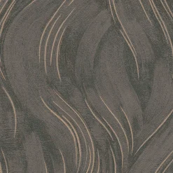 Vliestapete Wellen Muster Braun Bronze Metallic 10456-11