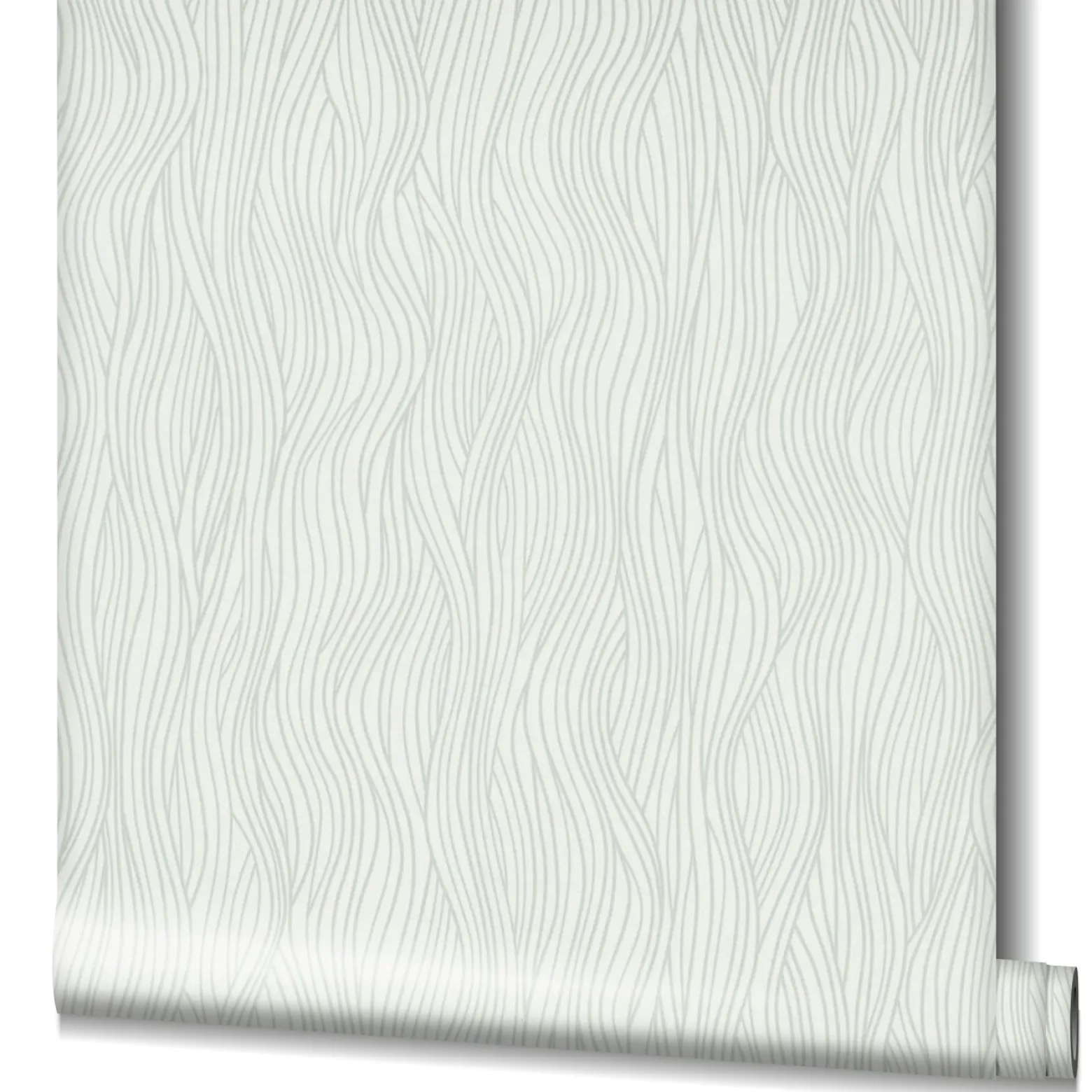 Vliestapete Wellen Muster Creme Grün Metallic 82401