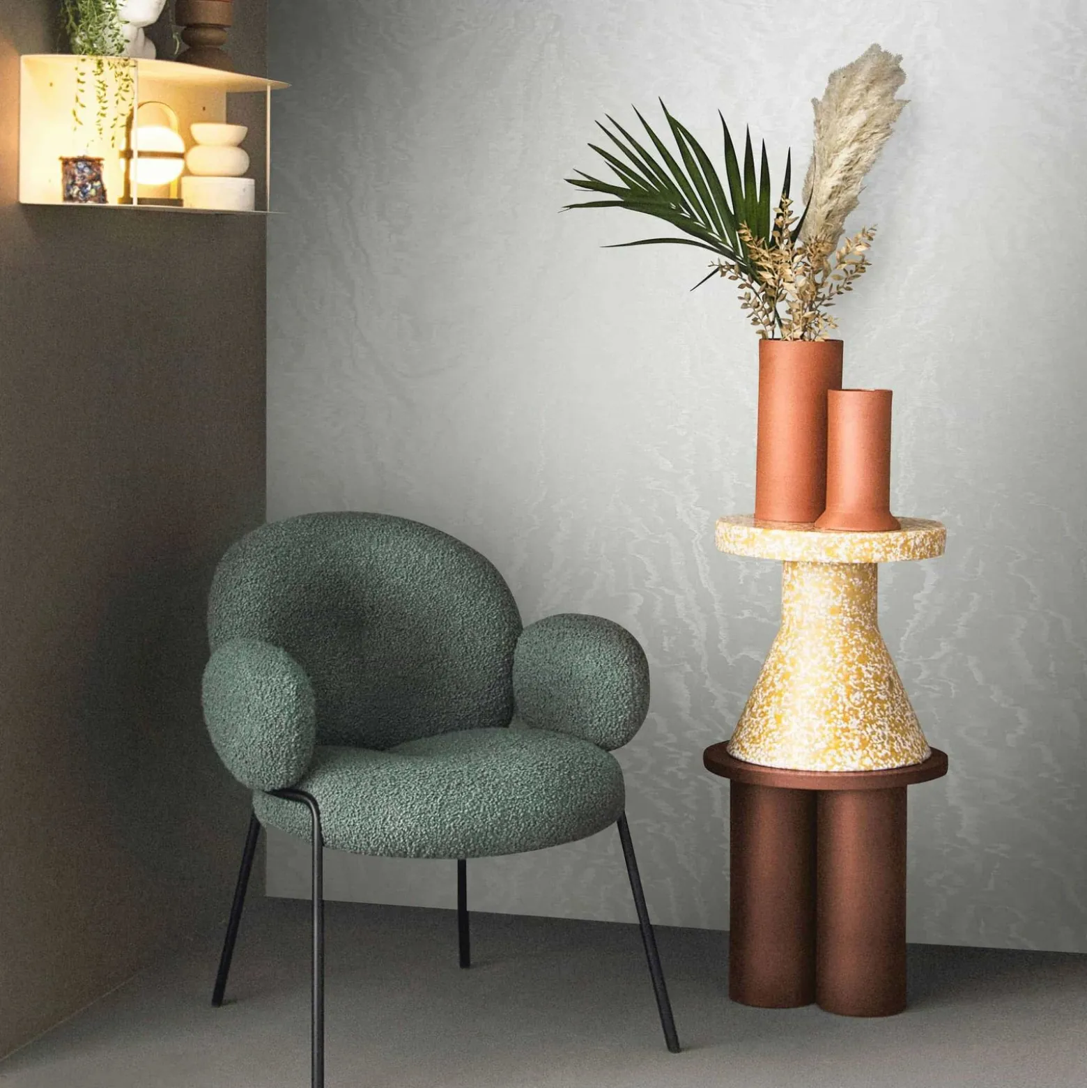 Vliestapete Wellen Muster Creme Metallic 86540