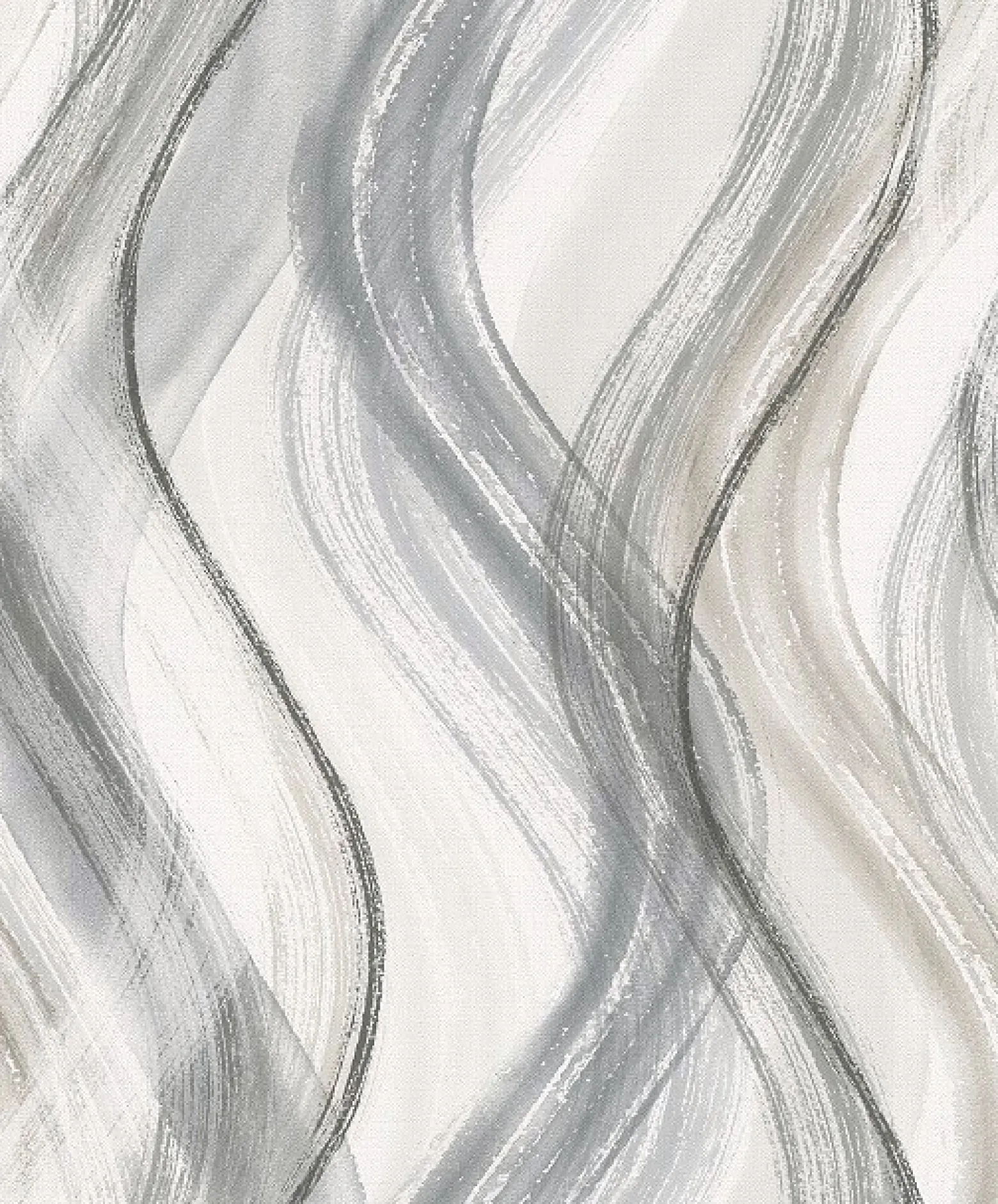 Vliestapete Wellen-Muster grau beige schwarz 32446