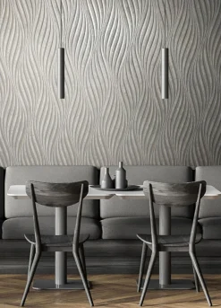 Vliestapete 34261 Wellen Muster Grau Silber Marburg
