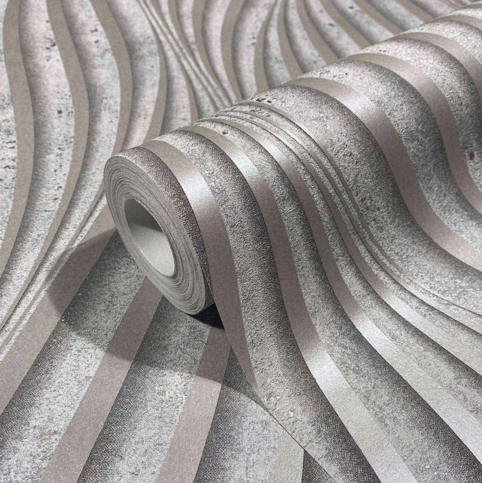 Vliestapete 34261 Wellen Muster Grau Silber Marburg