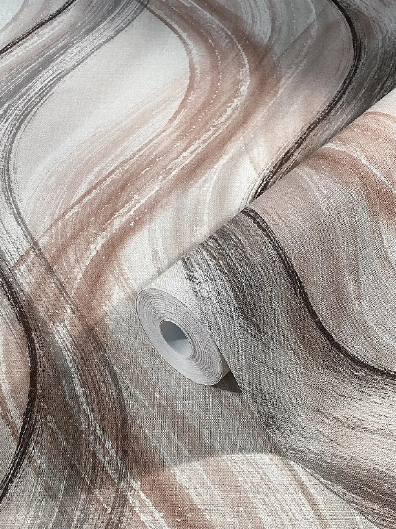 Vliestapete Wellen-Muster rosa beige grau Marburg 32443