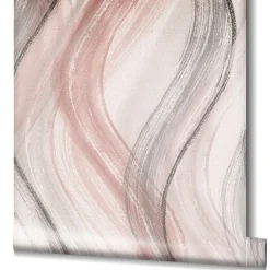 Vliestapete Wellen-Muster rosa beige grau Marburg 32443