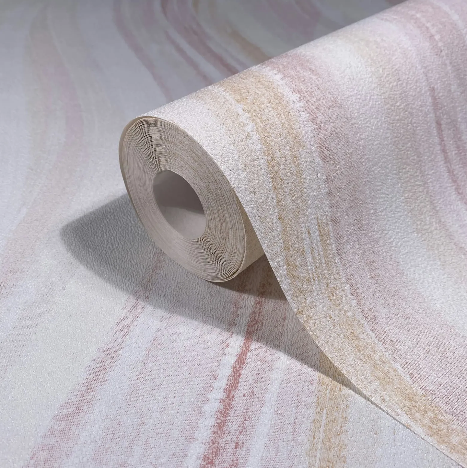 Vliestapete Wellen Muster Streifen Creme Rosa Orange 82552