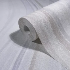 Vliestapete Wellen Muster Streifen Creme Grau Blau 82554