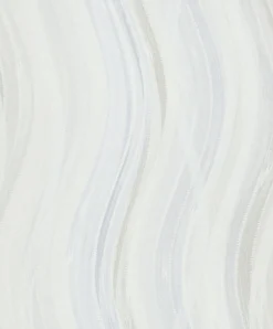 Vliestapete Wellen Muster Streifen Creme Grau Blau 82554