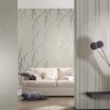 Vliestapete Wellen Struktur grau silber Metallic 56437