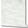 Vliestapete Wellen Textil Optik Hellgrau Metallic 34534