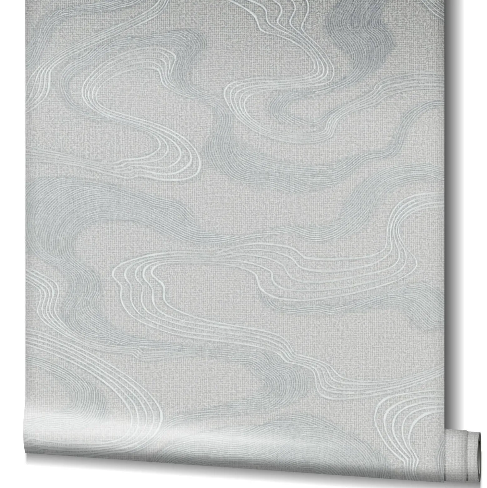 Vliestapete Wellen Textil Optik Grau Metallic 34536
