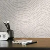Vliestapete Wellen Weiß Perlmutt Metallic 39507-2