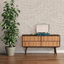 Vliestapete Wellen Weiß Perlmutt Metallic 39507-2