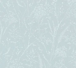 Vliestapete Wildblumen Floral Blau Weiß Glanz 39766-4