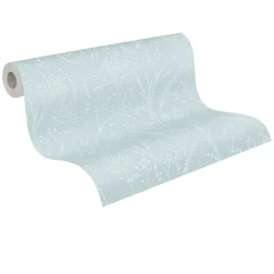 Vliestapete Wildblumen Floral Blau Weiß Glanz 39766-4