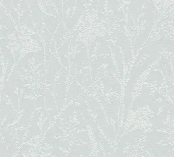 Vliestapete Wildblumen Floral Türkis Weiß Glanz 39766-2