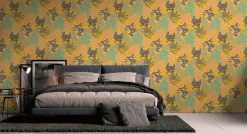 Vliestapete Wildblumen Gelb Silber Metallic 39128-3