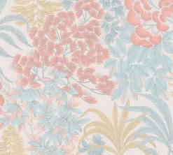 Vliestapete Wildblumen Weiß Silber Metallic 39128-1