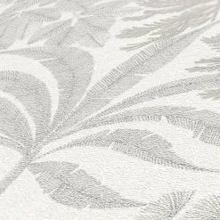 Vliestapete Wildblumen Weiß Silber Metallic 39128-2