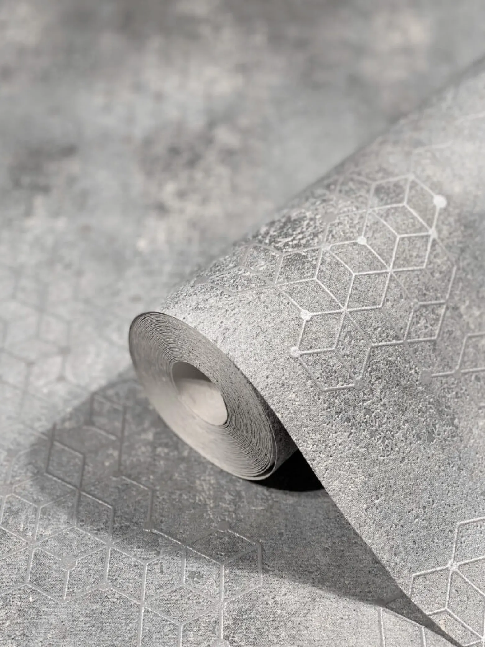 Vliestapete Würfel Beton dunkelgrau Glanz Hailey 82242