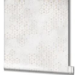 Vliestapete Würfel Beton grau gold Glanz Hailey 82243