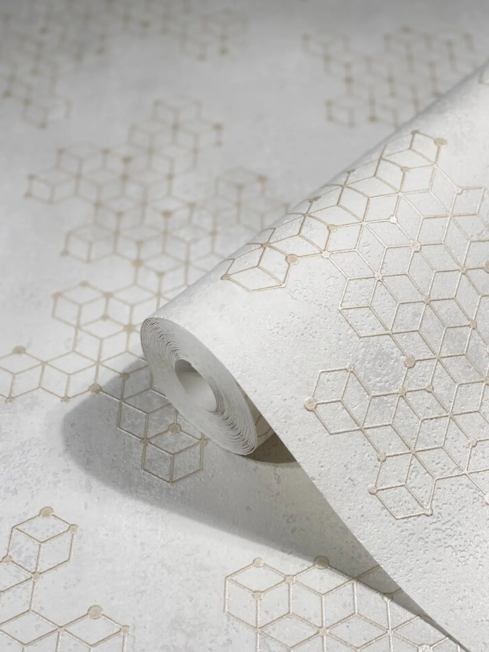 Vliestapete Würfel Beton grau gold Glanz Hailey 82243