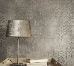 Vliestapete Würfel Beton grau silber Glanz Hailey 82241