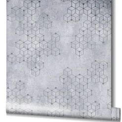Vliestapete Würfel Beton grau silber Glanz Hailey 82241