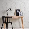Vliestapete Zweige Floral grau silber metallic 37260-2