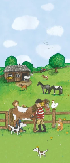 Wandbild Kinder Ponyhof grün hellblau Jonas Kötz 46501