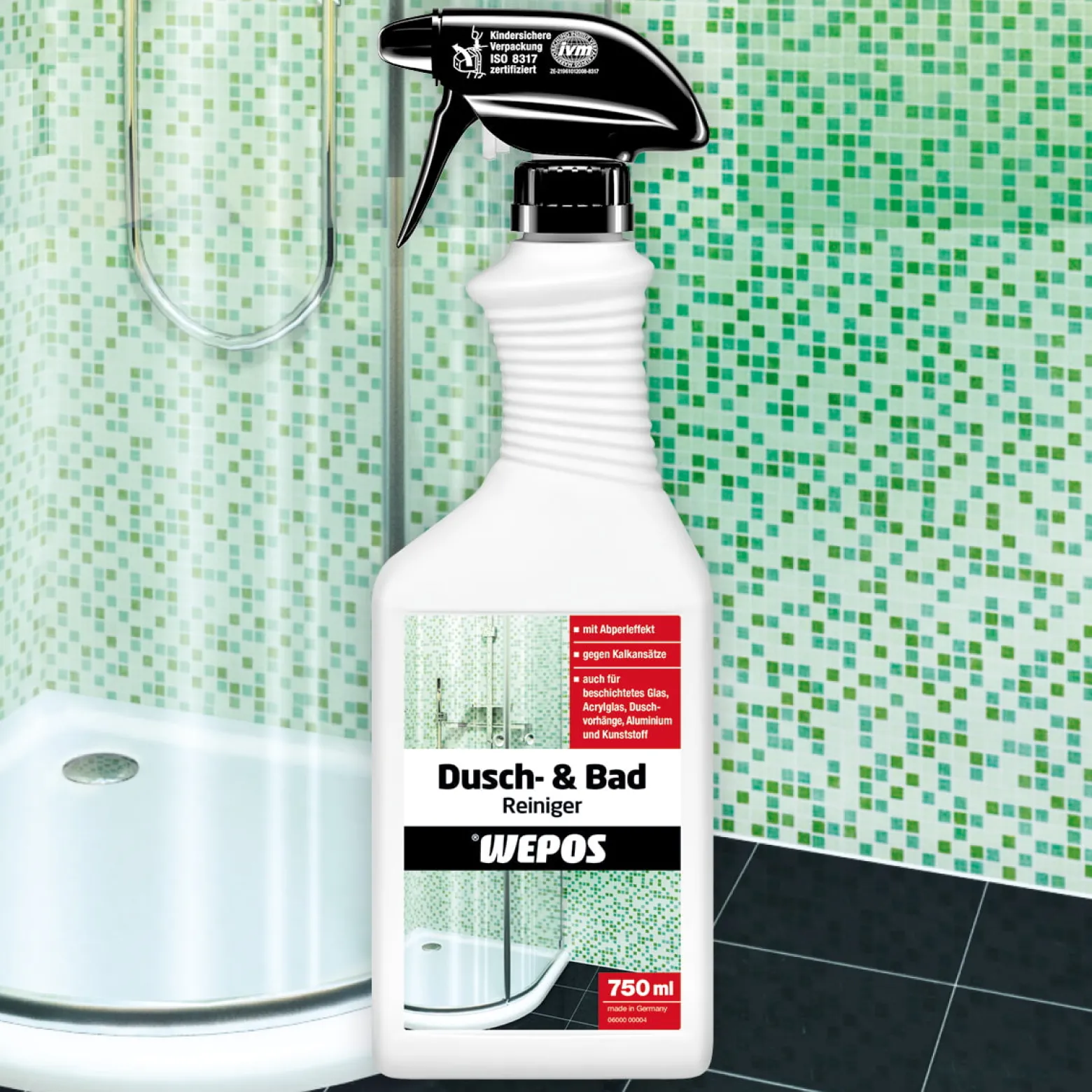 Wepos Dusch- & Bad Reiniger Kalk Spray 750 ml