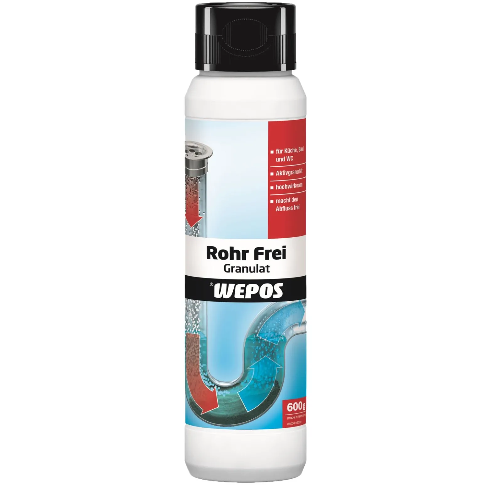 Wepos Rohr Frei Granulat für Küche & Bad 600 g