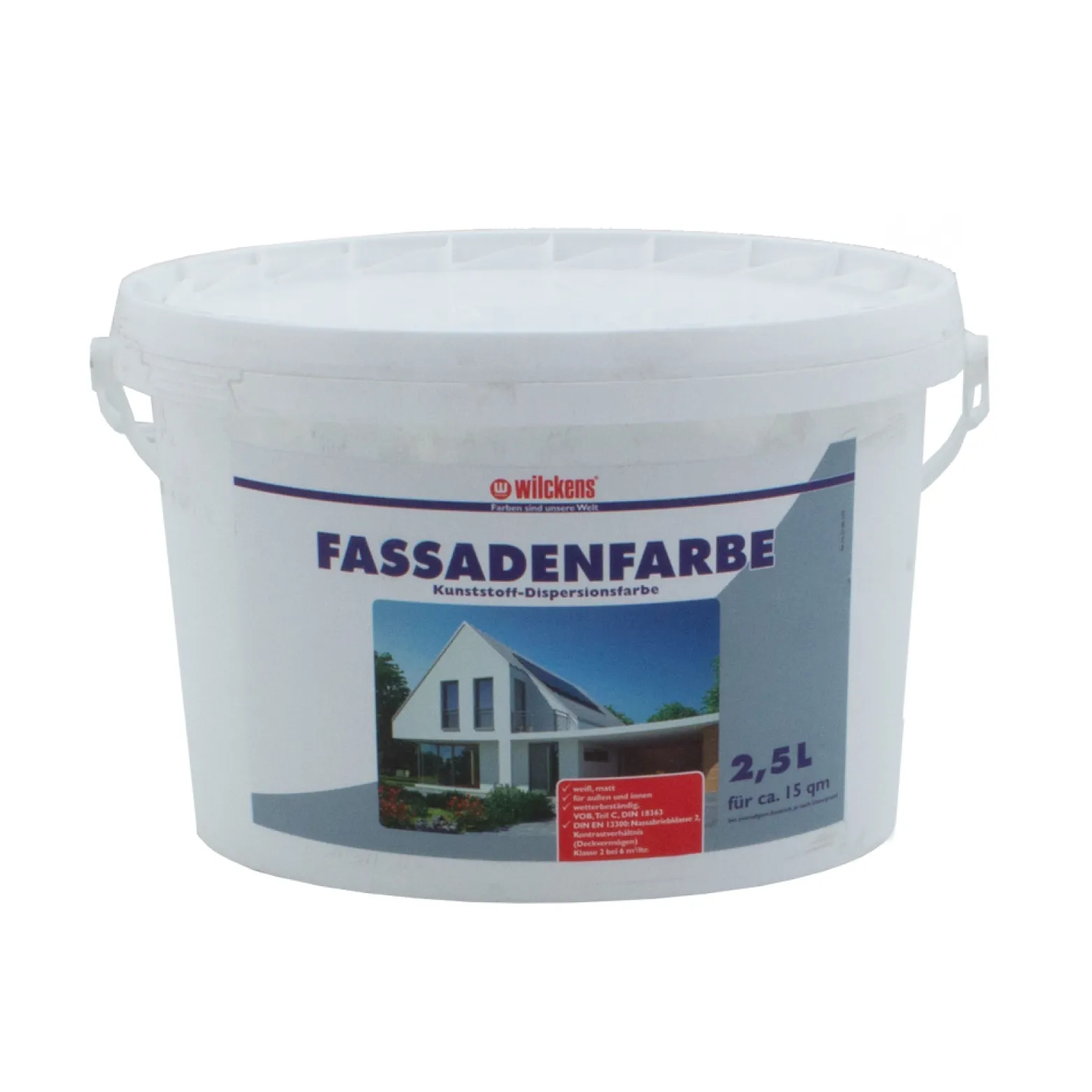 Wilckens Fassadenfarbe 2,5l Weiß + Streich-Set