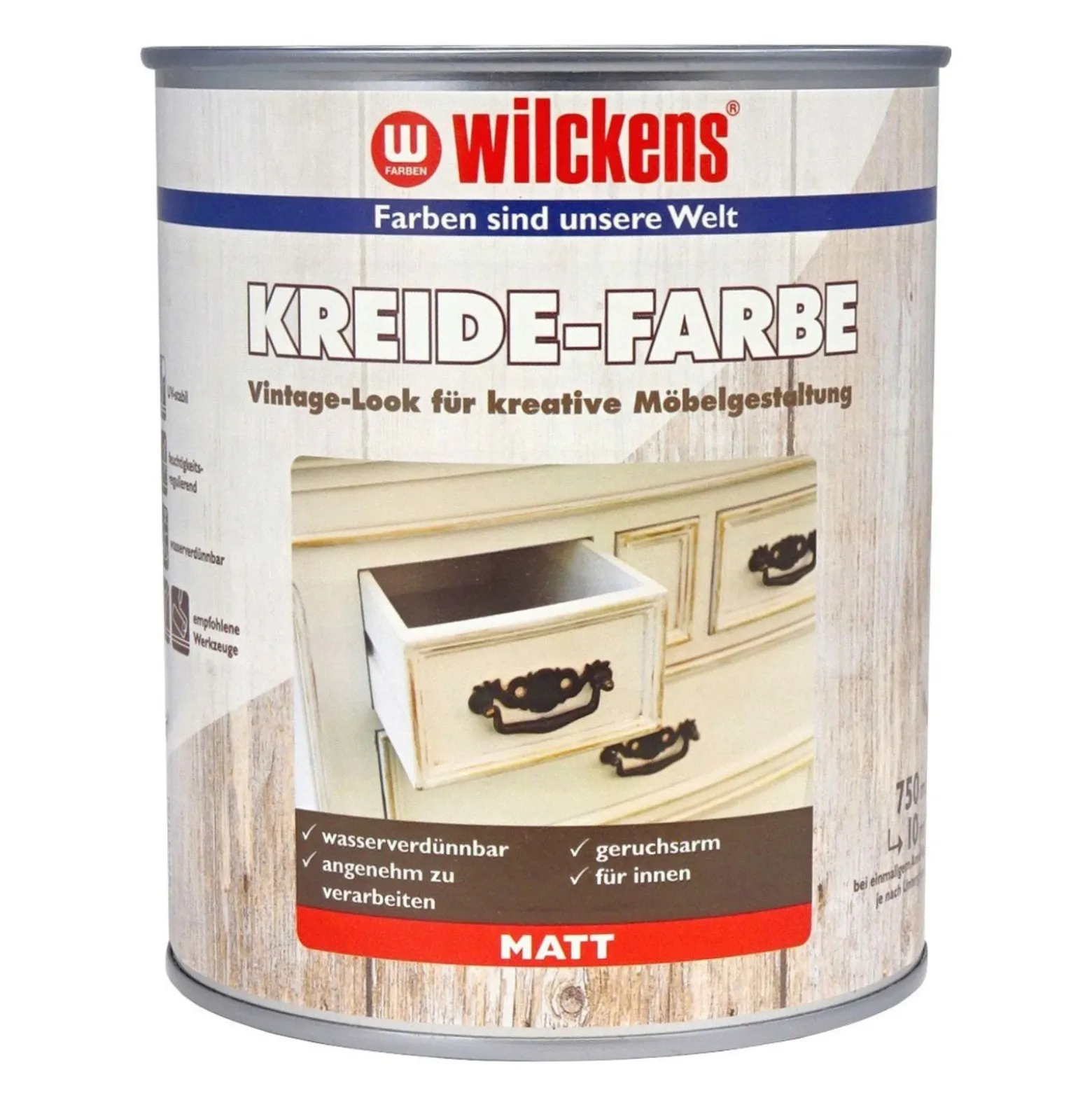 Wilckens Kreidefarbe grau matt Vintage Look 750 ml