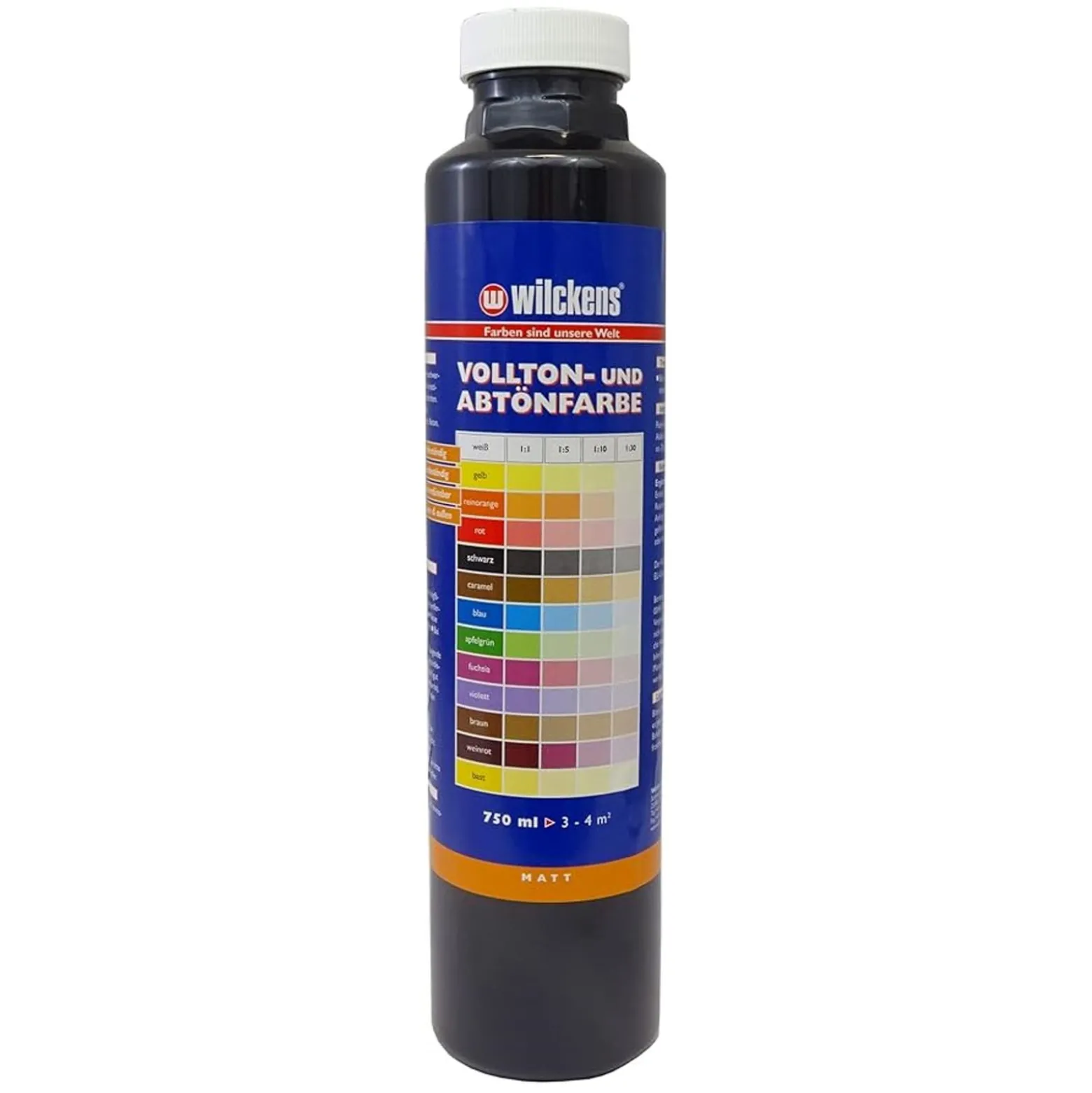 Wilckens Volltonfarbe Abtönfarbe 6 Farben 750ml