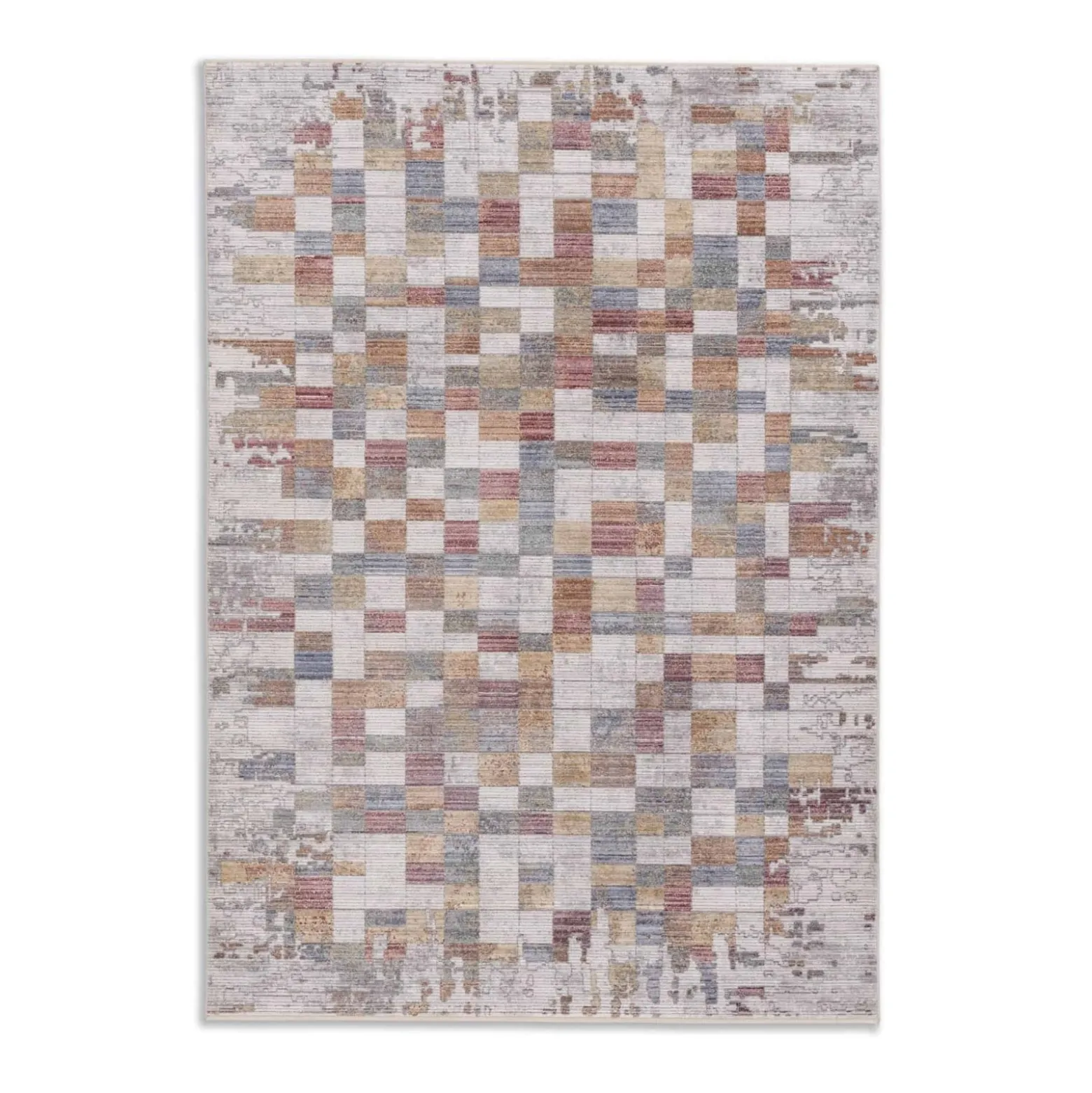 Wohnzimmer Teppich Grafik grau rot orange blau Astra Calea