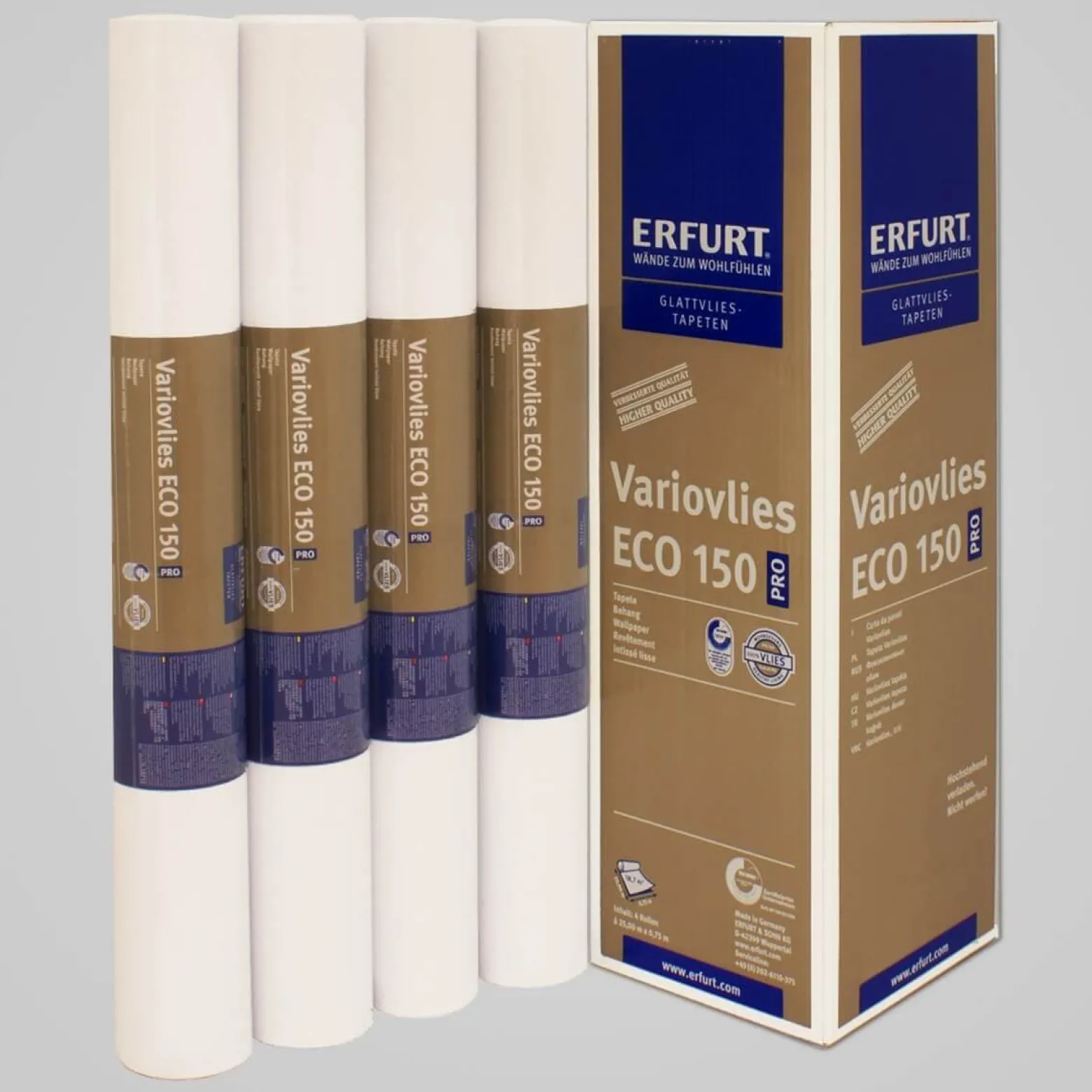 12x Erfurt EcoVlies EV 150 Glattvlies 25x0,75m | 225m²
