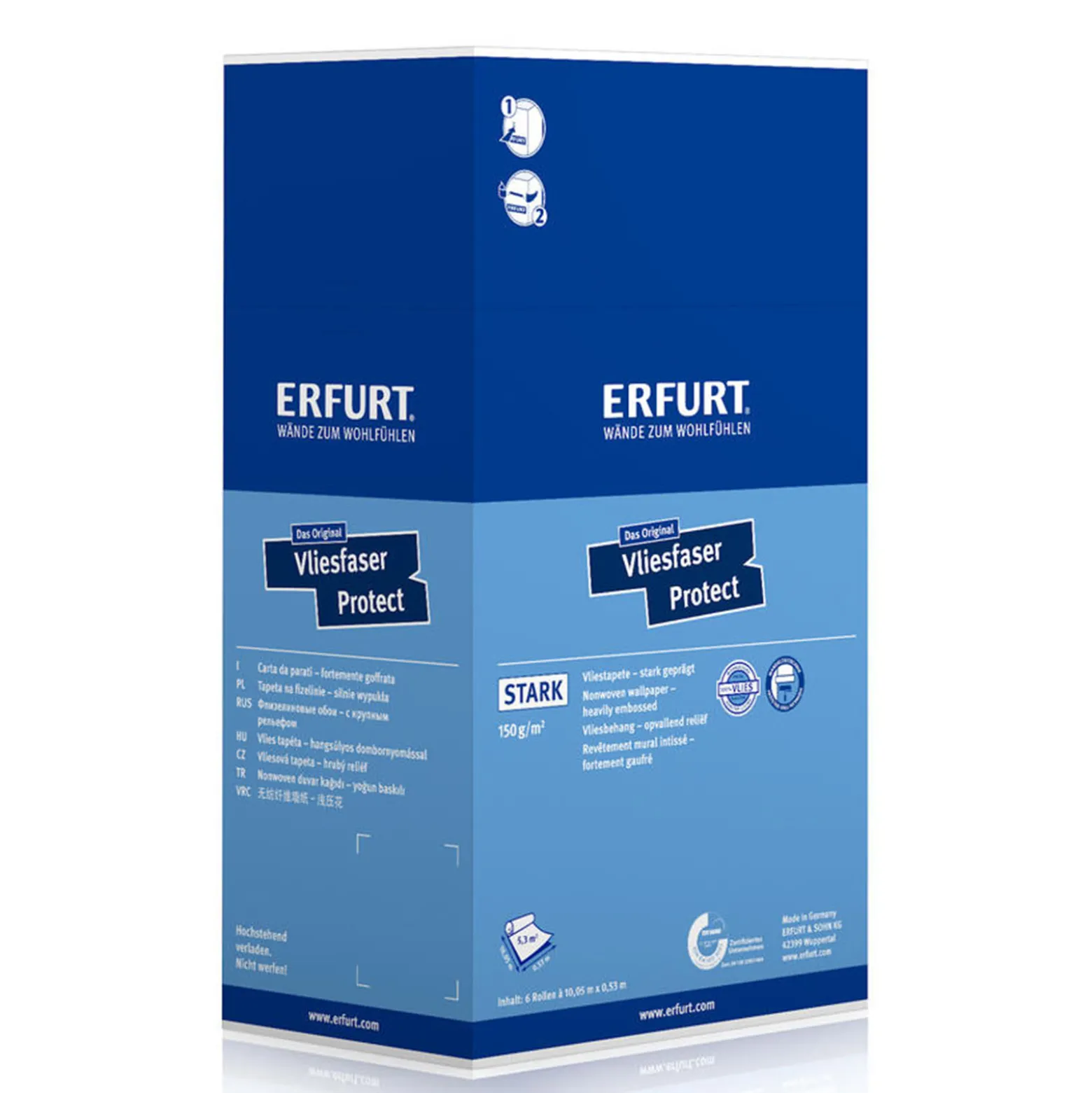 6 x Erfurt Vliesfaser Protect 208 Vliestapete 31,98 m²