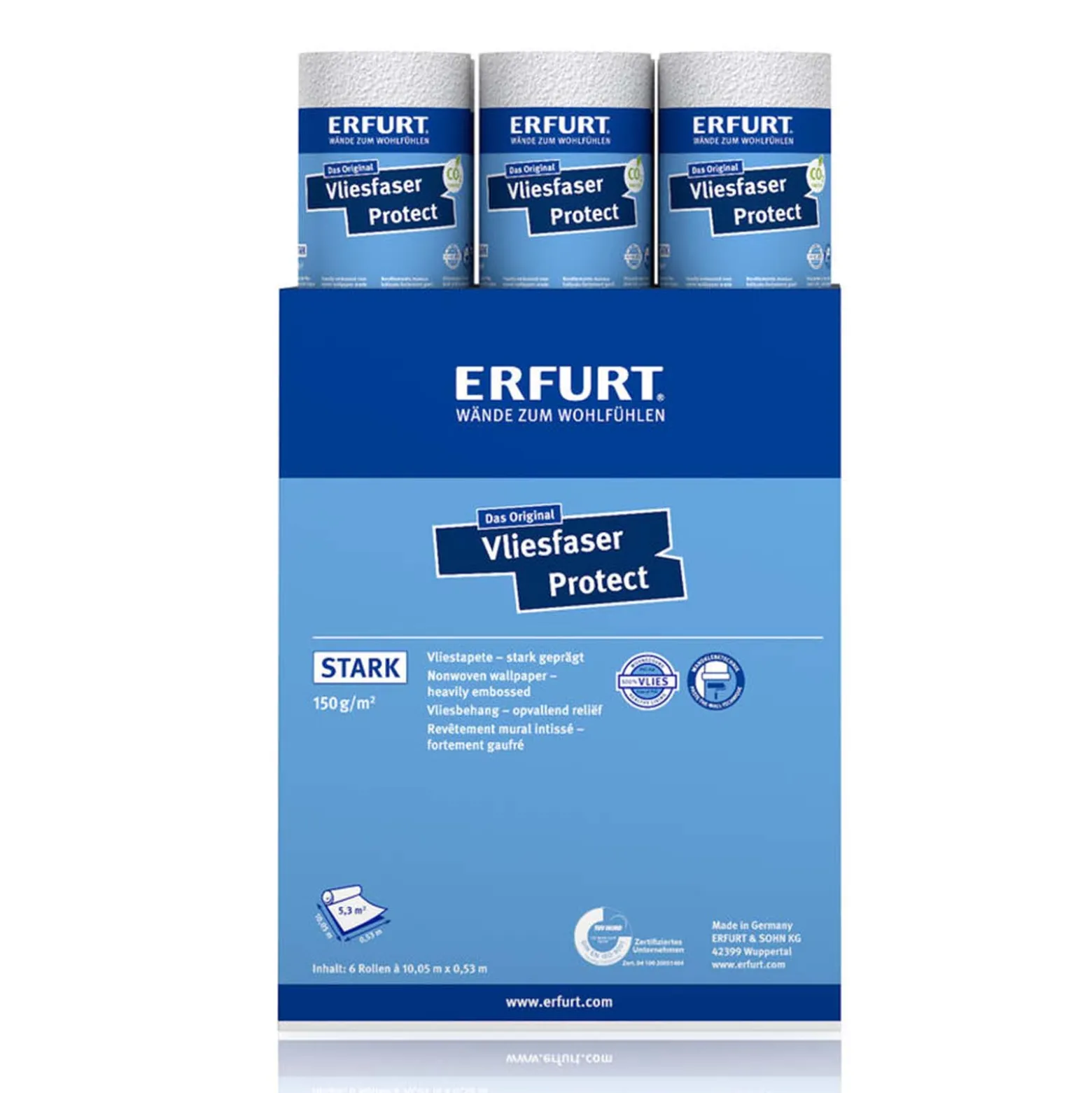 6 x Erfurt Vliesfaser Protect 208 Vliestapete 31,98 m²