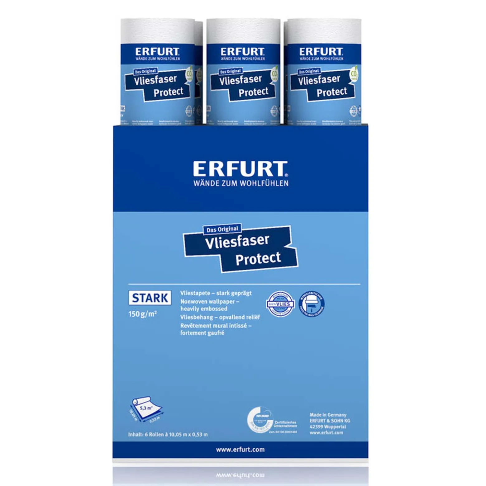 6 x Erfurt Vliesfaser Protect 214 Vliestapete 31,98 m²