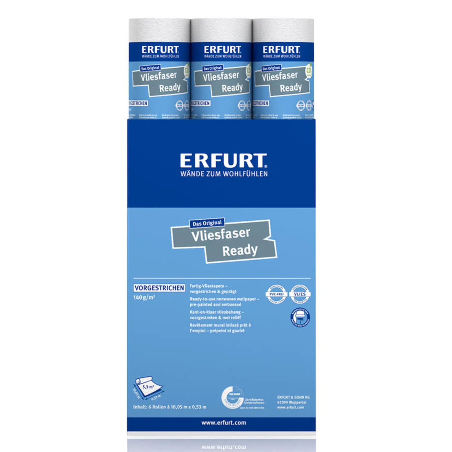 6 x Erfurt Vliesfaser Ready 305 Vliestapete 31,98 m²