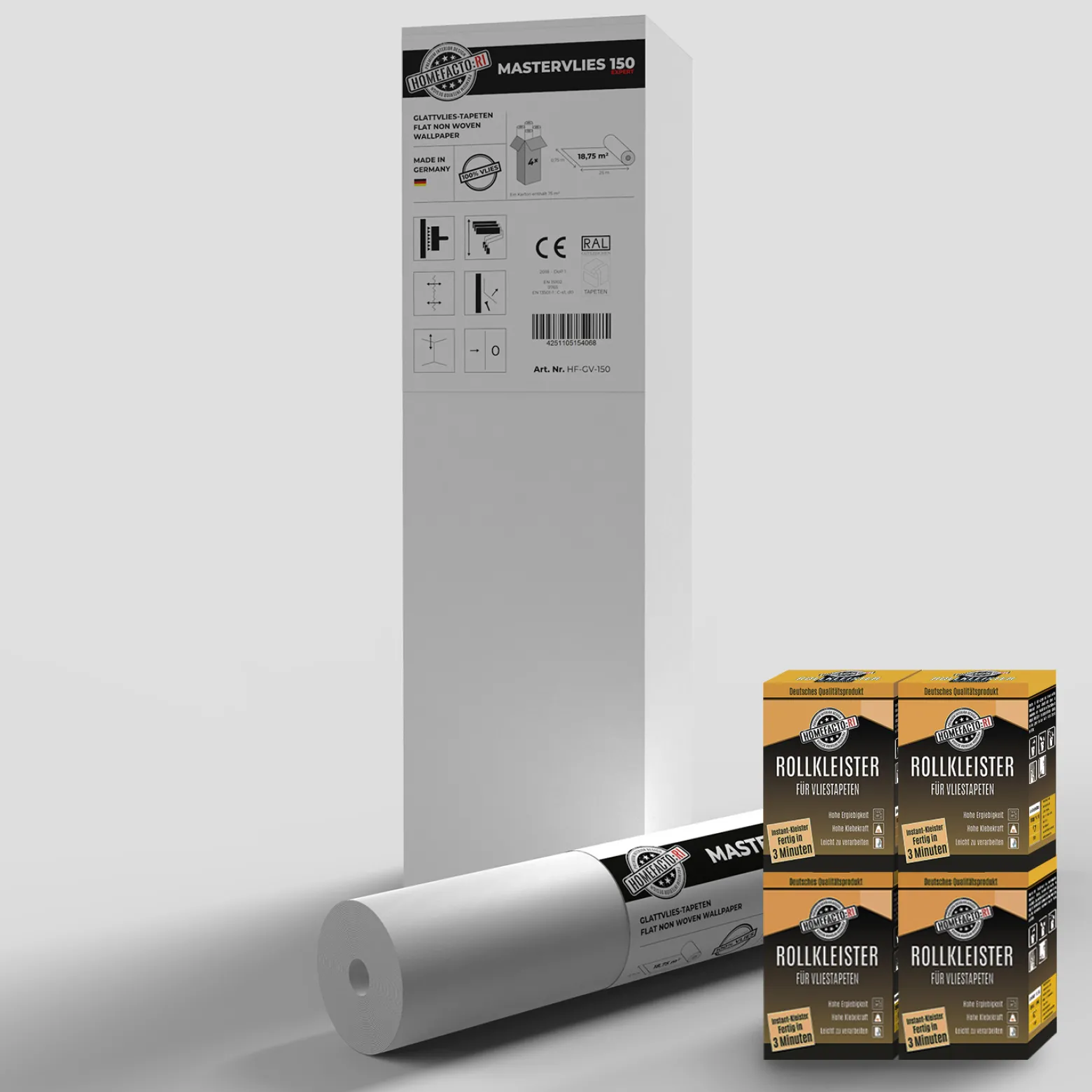 4x Glattvlies Mastervlies Expert 150g + 4x Kleister