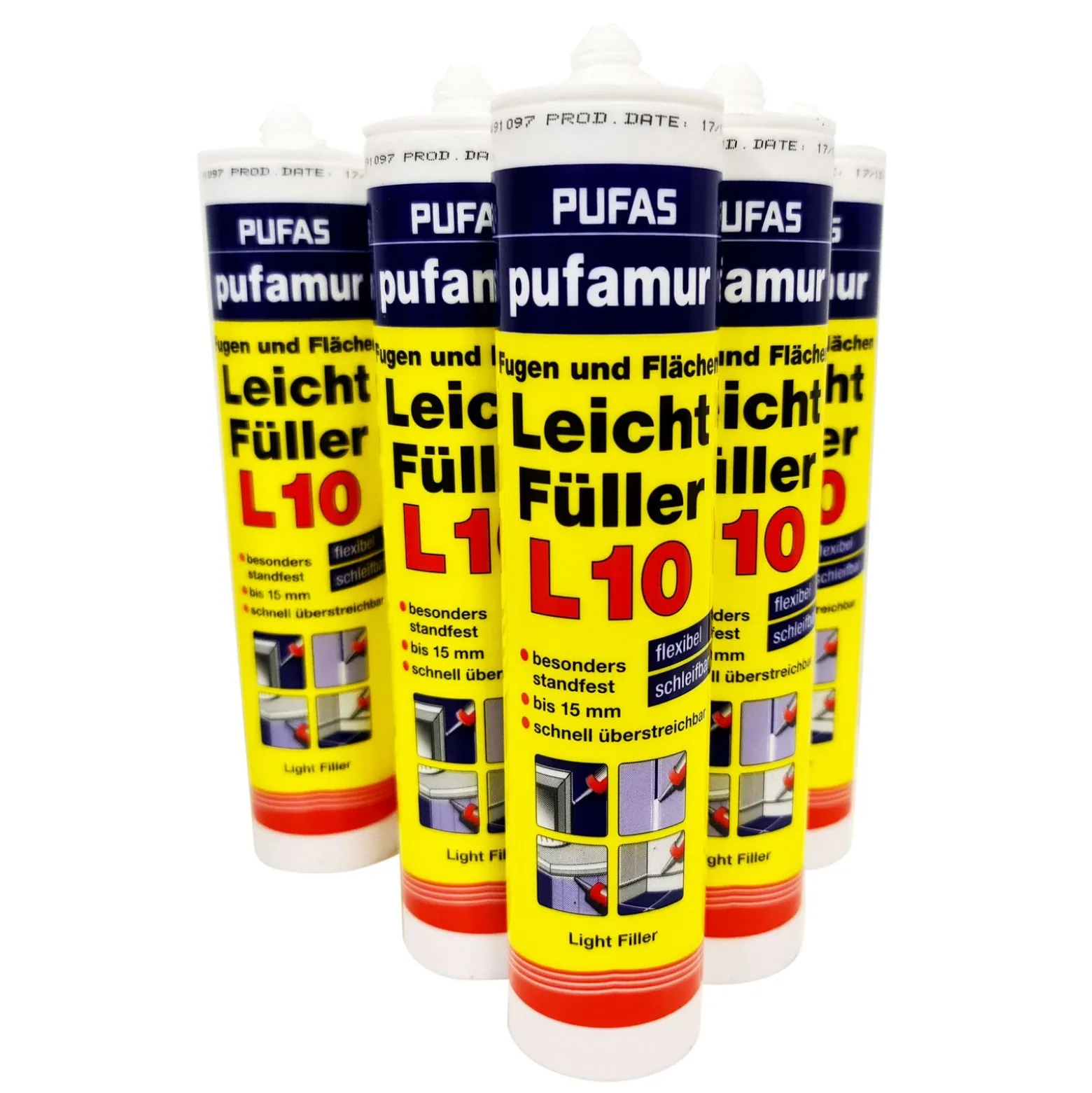3 x Pufas pufamur Fugen & Flächen Leichtfüller L 10 310 ml