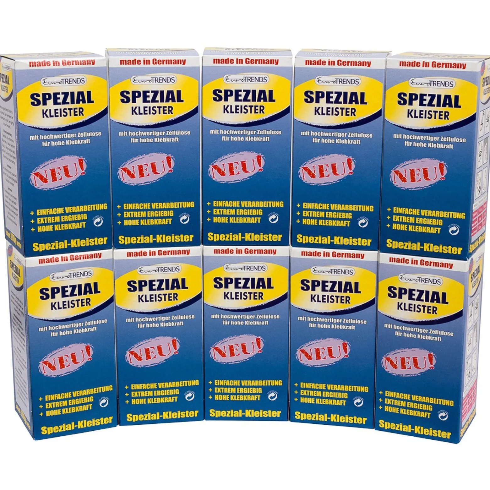 10x Spezial Kleister Tapetenkleister Papier Rauhfaser 2kg