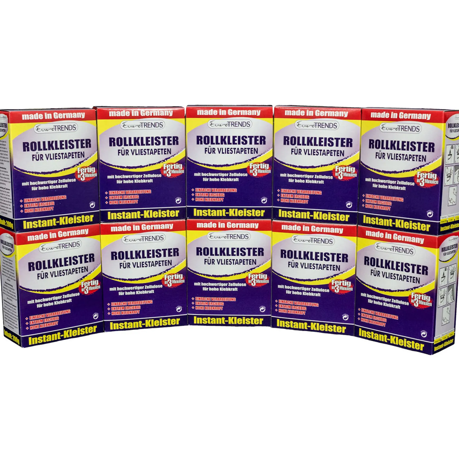 10x Vlieskleister Rollkleister Vliestapeten Kleister 2kg