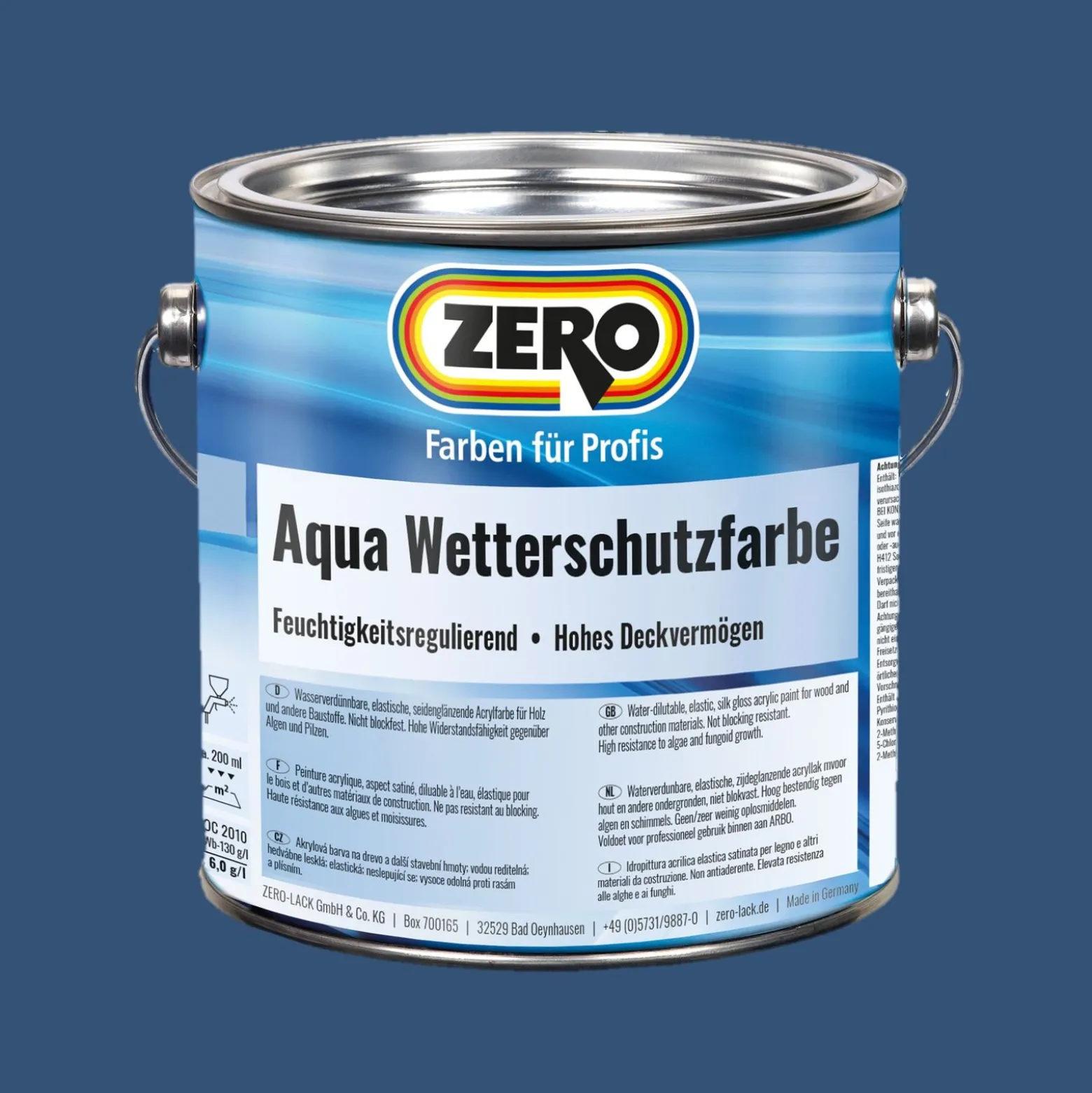 Zero Aqua Wetterschutzfarbe Holz seidenglänzend 2,5 L