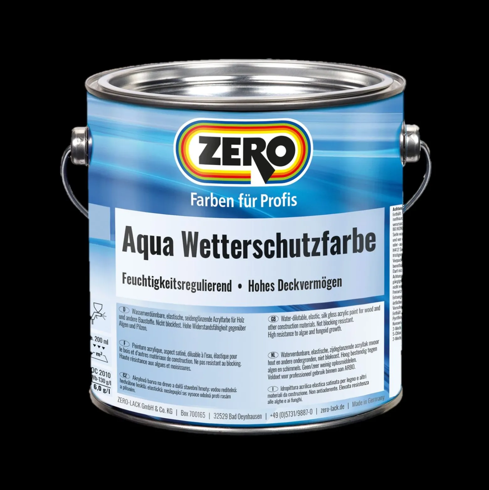 Zero Aqua Wetterschutzfarbe Holz seidenglänzend 2,5 L