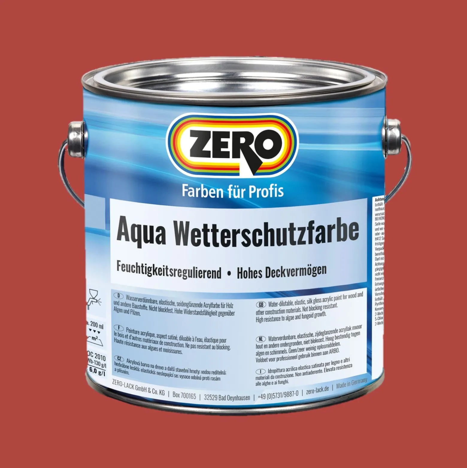 Zero Aqua Wetterschutzfarbe Holz seidenglänzend 2,5 L