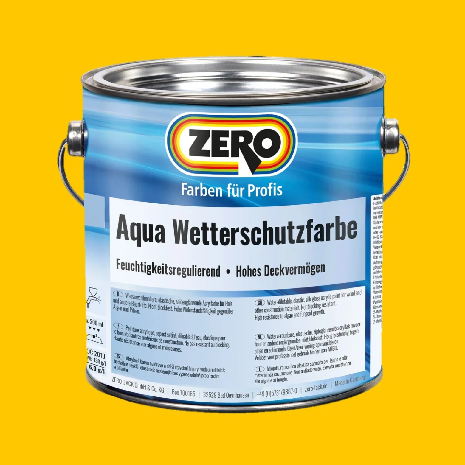 Zero Aqua Wetterschutzfarbe Holz seidenglänzend 2,5 L